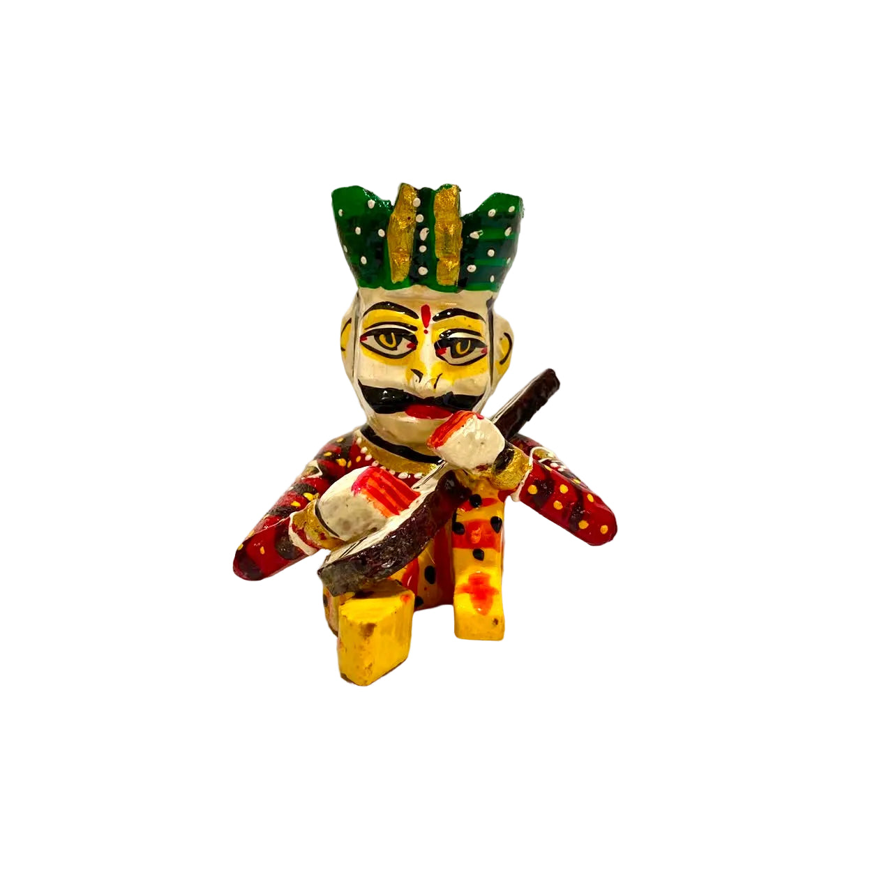 Wooden Rajasthani Musician Playing Various Instruments Gift From Tamrapatra - Tamrapatra