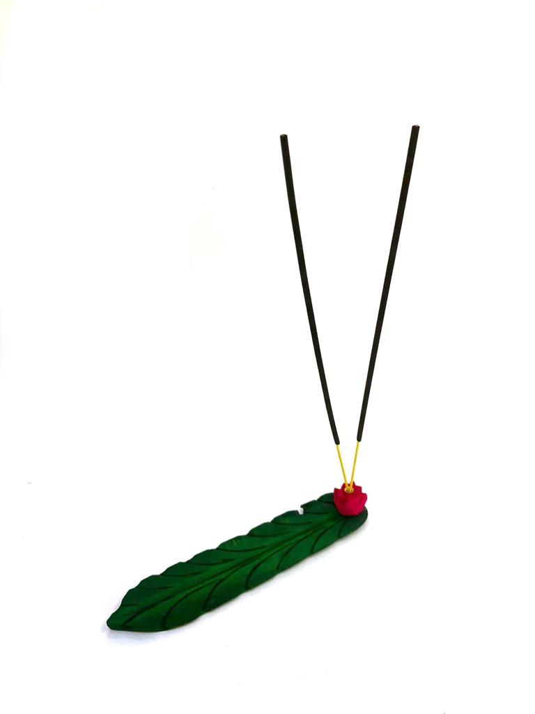 Incense Stick Holder In Banana Leaf Style Unique Handmade India By Tamrapatra