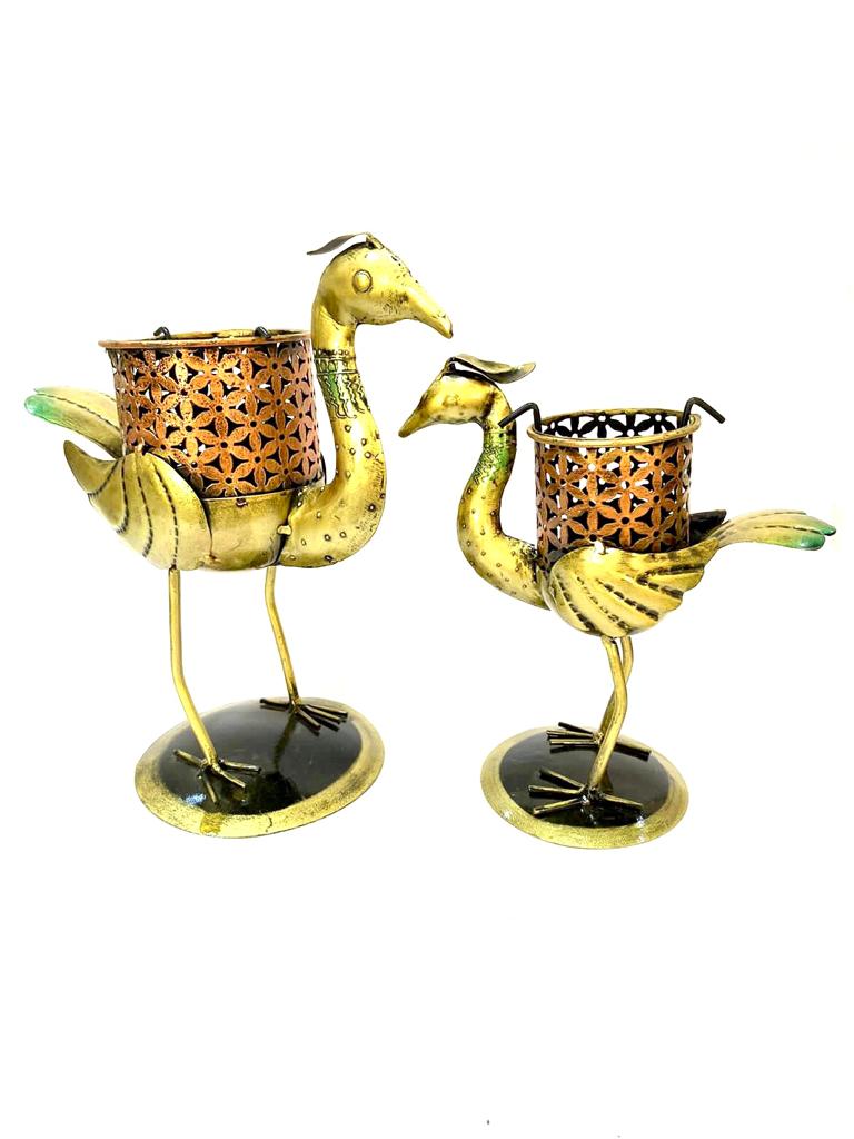 Bird Candle Holder In Various Sizes Metal Handicrafts Exclusively From Tamrapatra