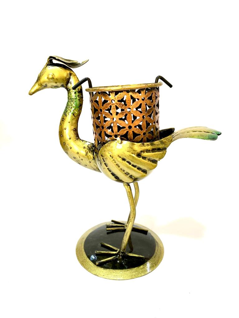Bird Candle Holder In Various Sizes Metal Handicrafts Exclusively From Tamrapatra