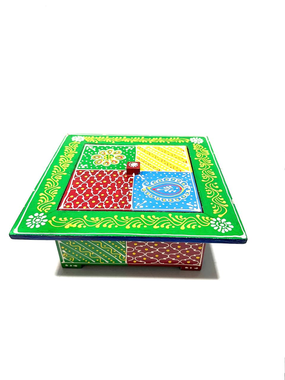 Wooden Box Handicrafts Artistic Conework Style With Partition Now At Tamrapatra