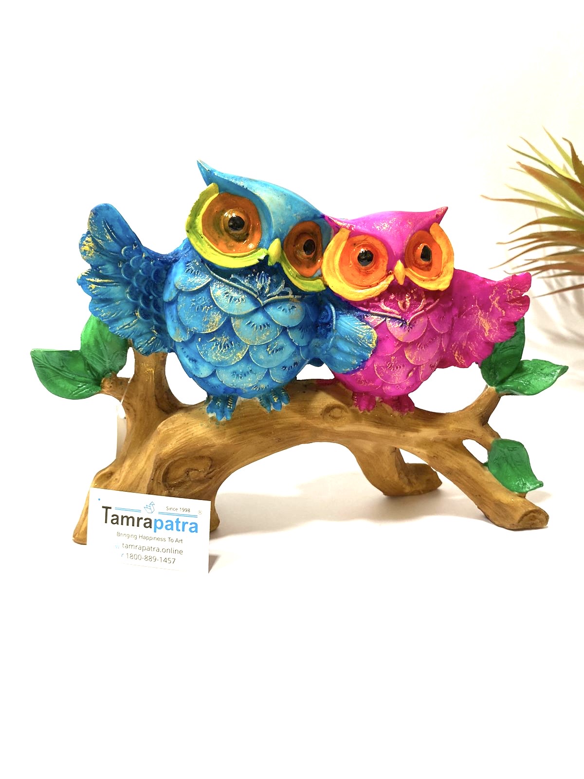 Lovely Owls Sitting On Stem Exclusive Designer Showpiece From Tamrapatra