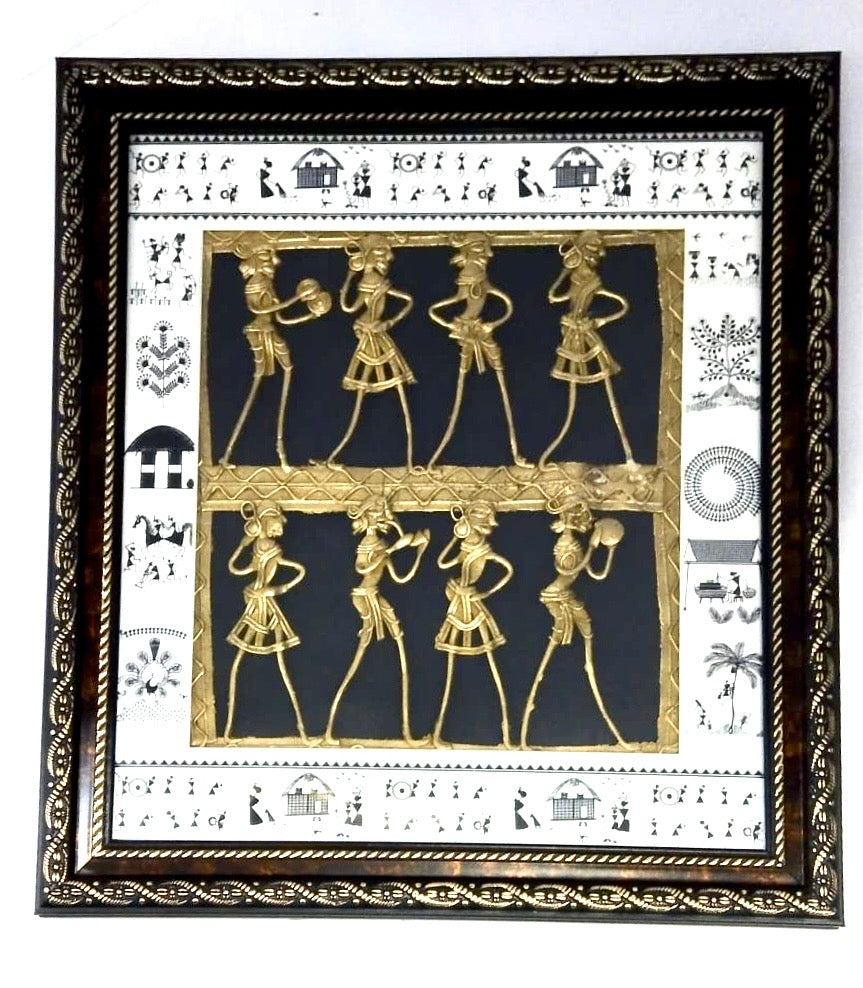 Tribal Dhokra Figures With Warli Art Frame Collection Defines Your Space Tamrapatra