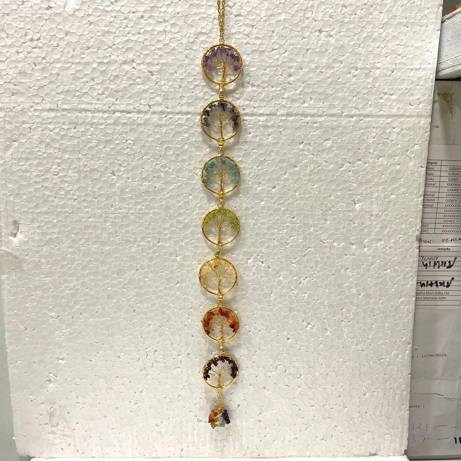7 Chakra Rings Hanging For Spiritual Decoration Home Office By Tamrapatra