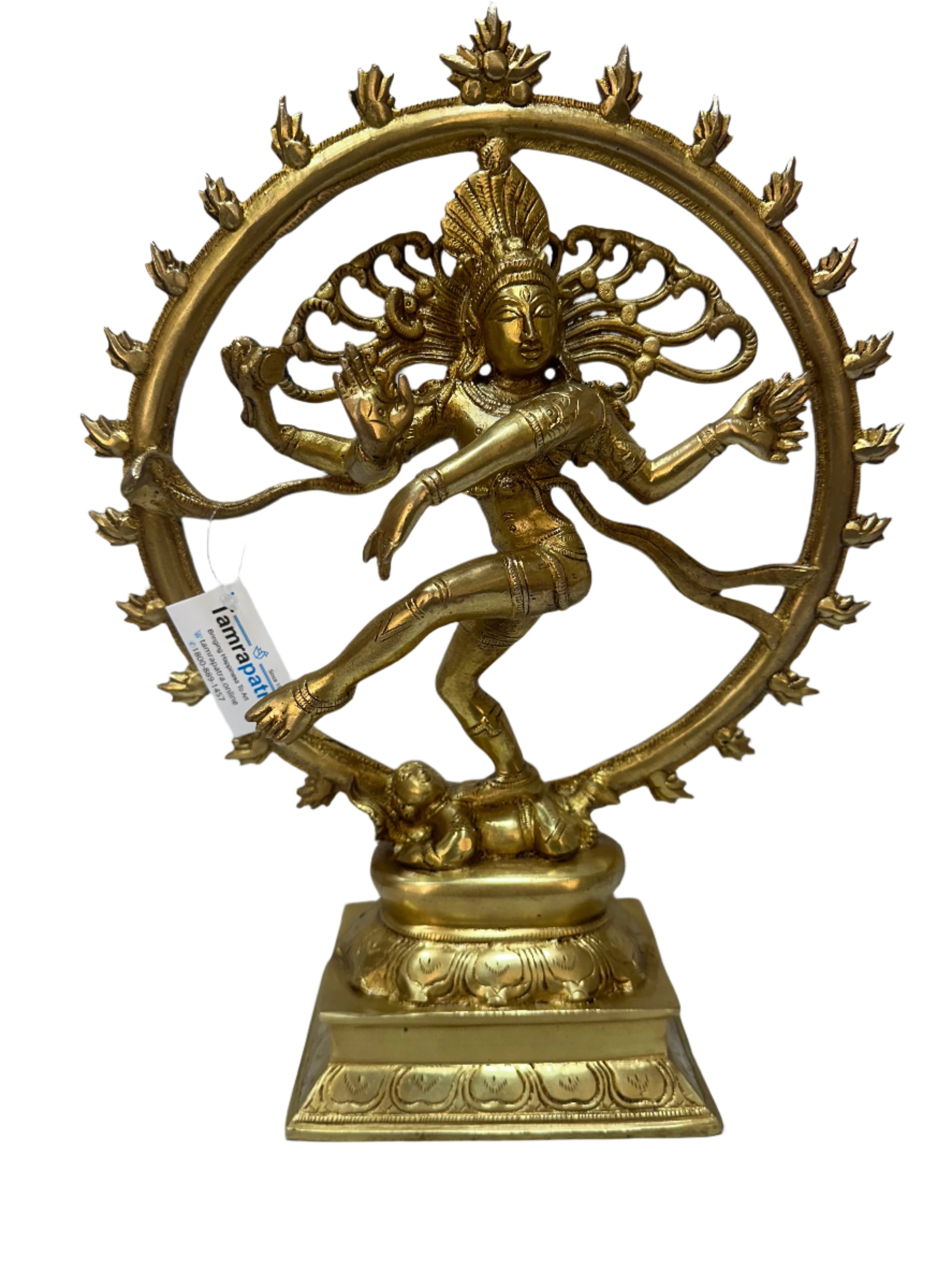 Natraj Brass Statue Creations Shiva As "Divine Dancer" Handcrafted From Tamrapatra