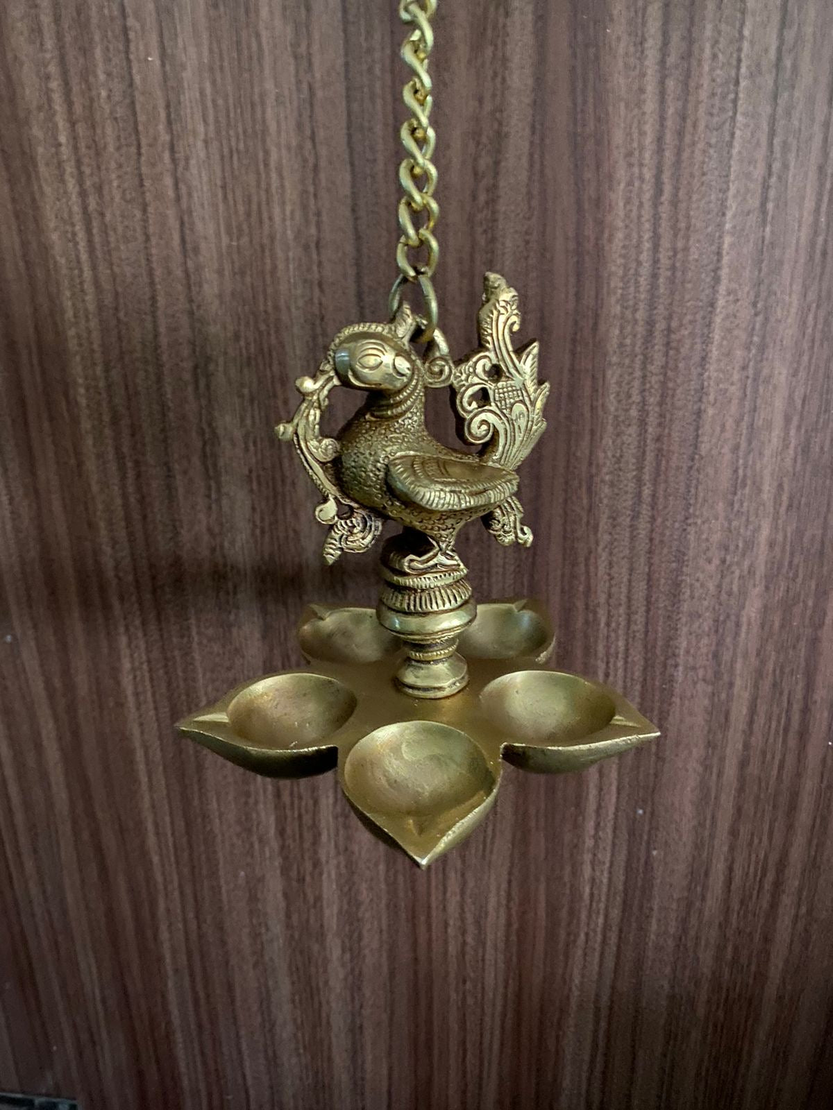 Brass Hangings Peacock Style With Heavy Bells Exclusive Creations Tamrapatra