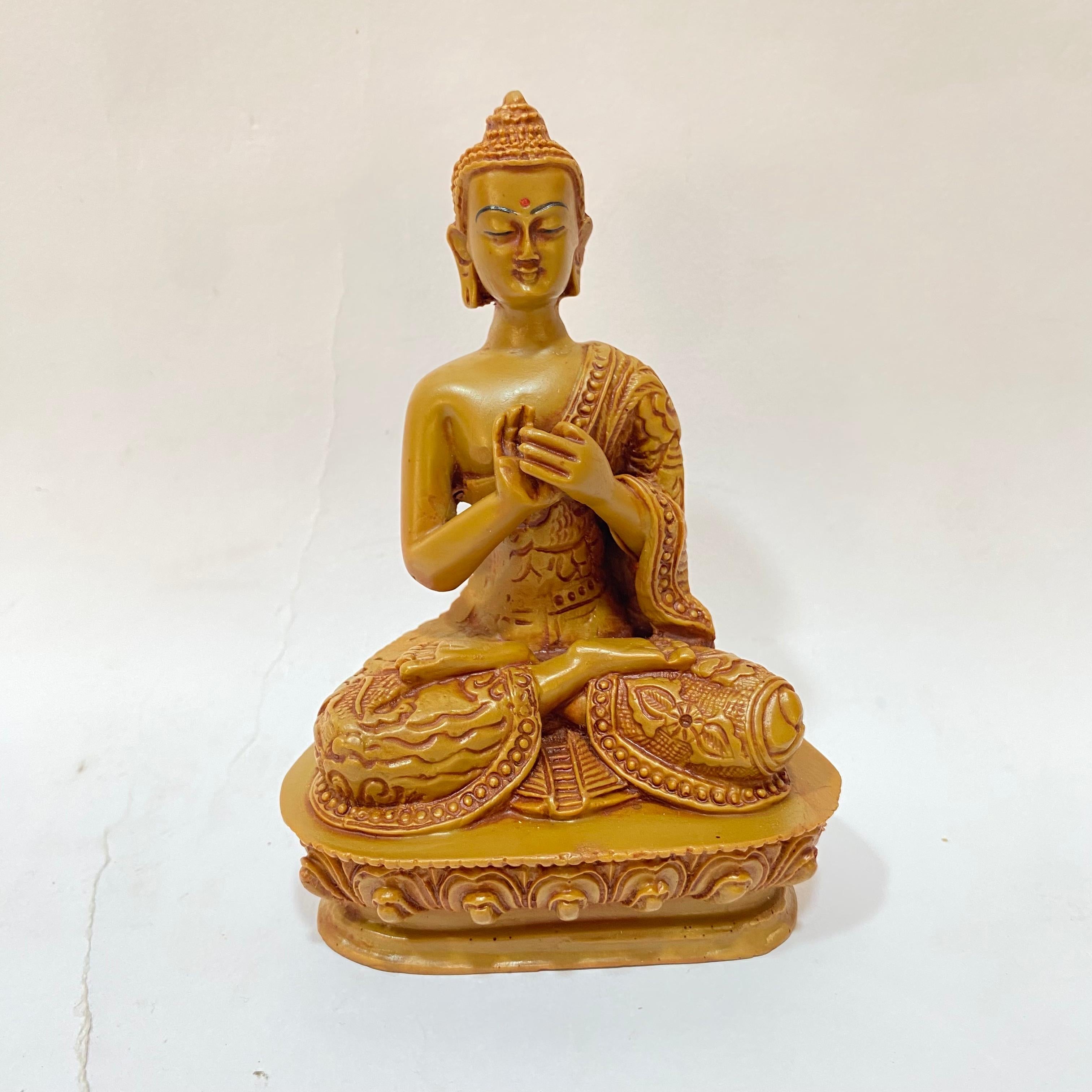 Buddha Showpiece Natural Brown Wooden Finish New Collection By Tamrapatra