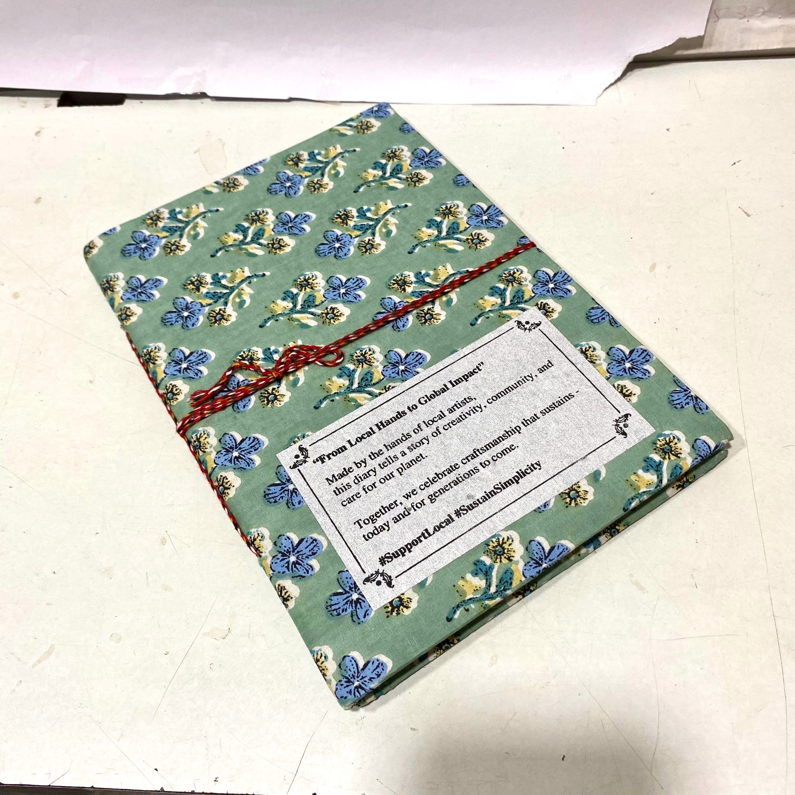 Handmade Paper Diary Gifting Collection Floral Cloth Painting XL Tamrapatra