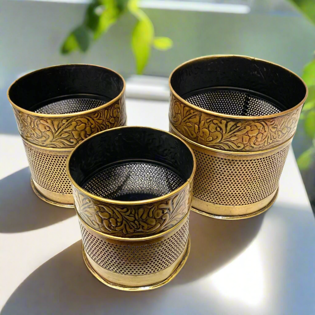 Multipurpose Metal Style Candle Light Holder Planter Wedding Décor By Tamrapatra