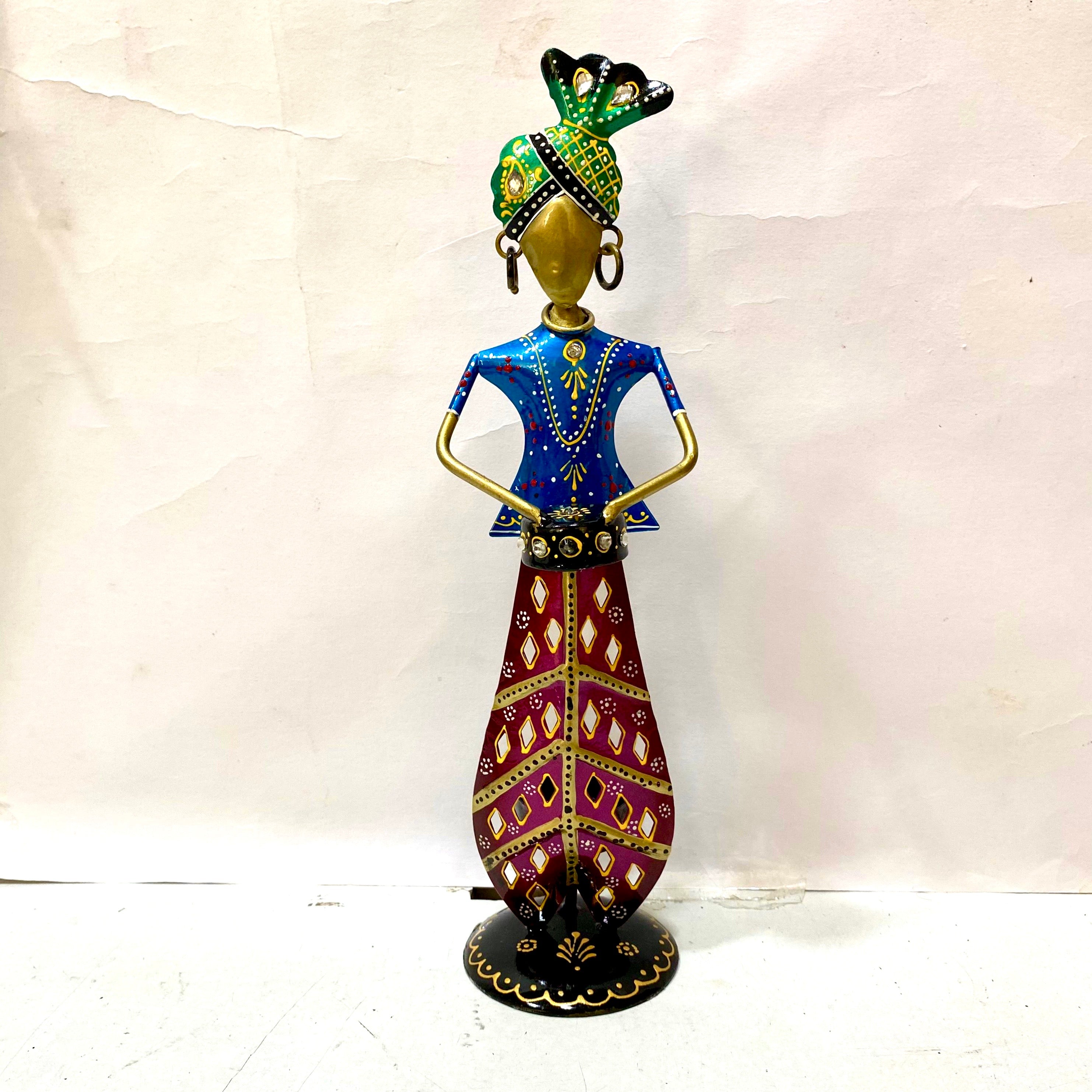 Turban Man Metal Striking Shadow Tea Light Holder Figurine Collectible Tamrapatra - Tamrapatra