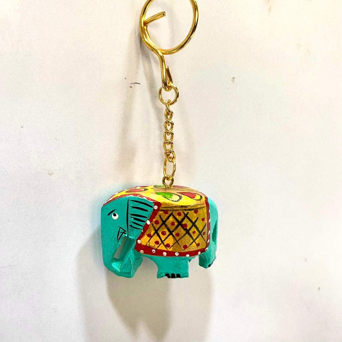 Elephant Hand Painted Keychain Various Beautiful Shades Indian Souvenir Tamrapatra - Tamrapatra