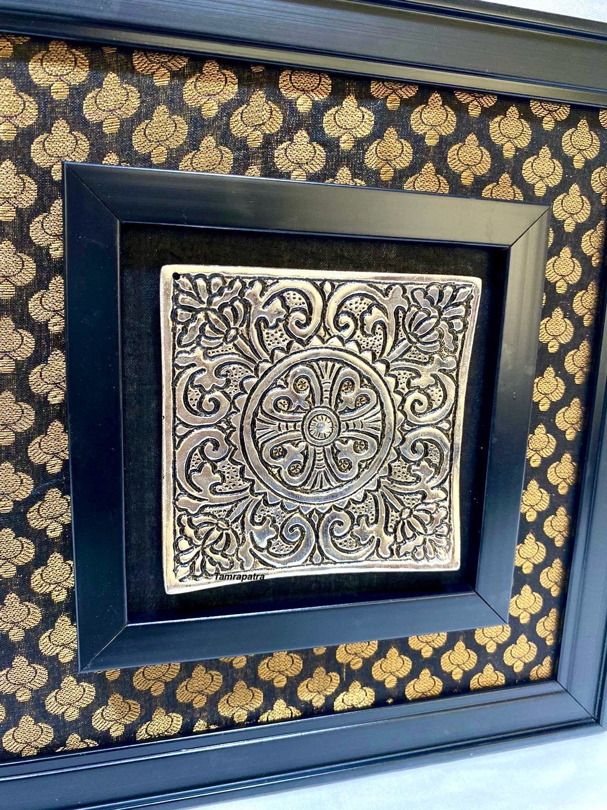 Metal Carving Plates On Beautiful Vibrant Handcrafted Frames Wall Art By Tamrapatra