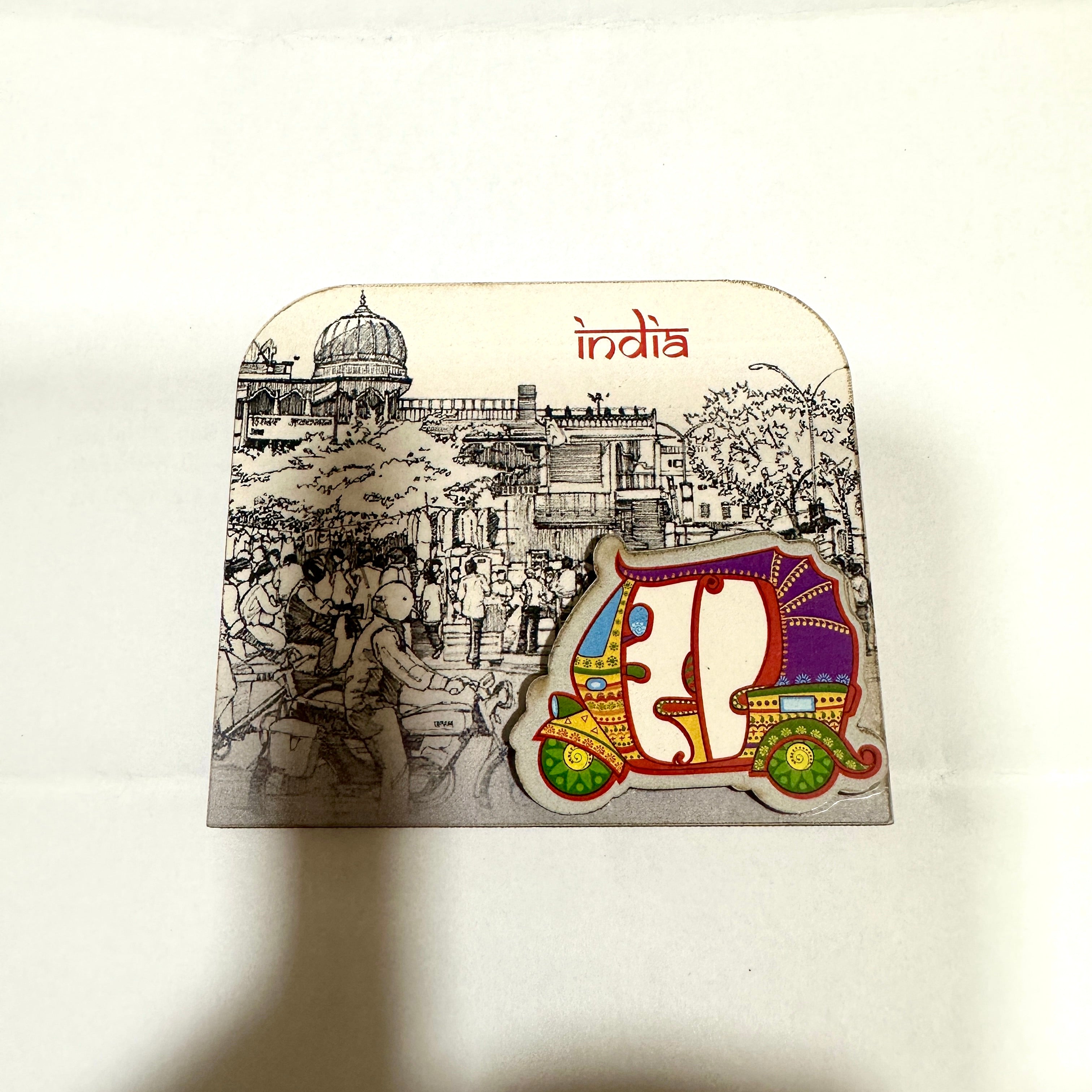 Wooden Magnets In Various Designs With Indian Theme Souvenir From Tamrapatra