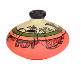 Carrot Red New Pots Hand Painting Depicts Eccentric Madhubani Art From Tamrapatra