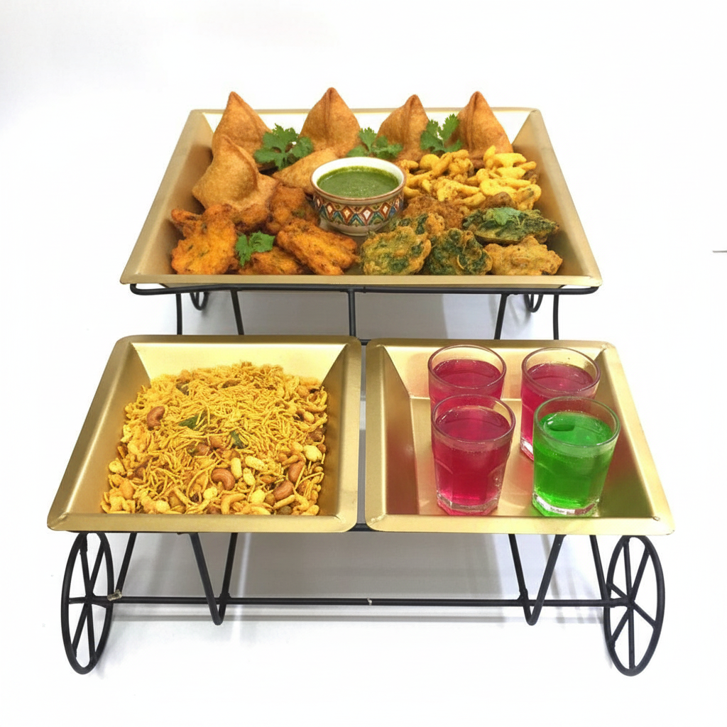 Metal Platters For Serving Snacks Party Time Decoration Dinning From Tamrapatra