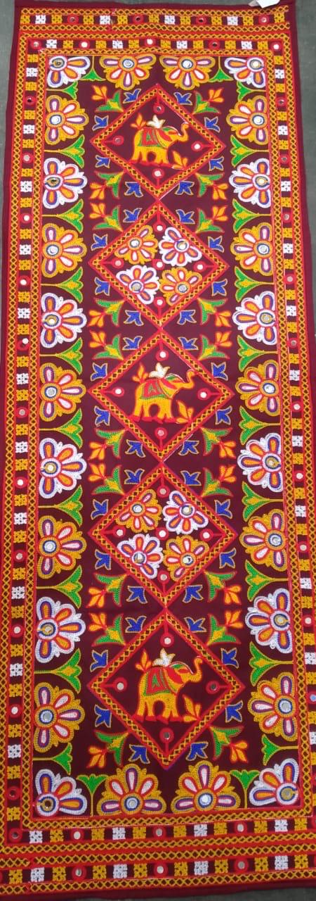 Embroidery Cloth Hangings Indian Art Souvenir Display Table Utility Tamrapatra