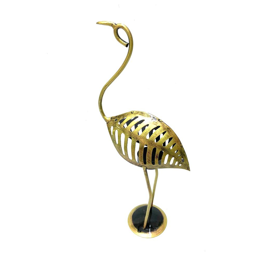 Graceful Crane Tea Light Holder Metal Handcrafted New Introduction By Tamrapatra
