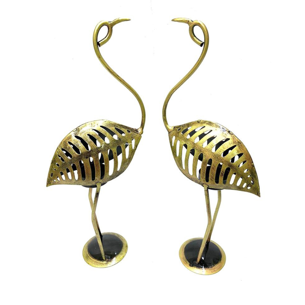 Graceful Crane Tea Light Holder Metal Handcrafted New Introduction By Tamrapatra