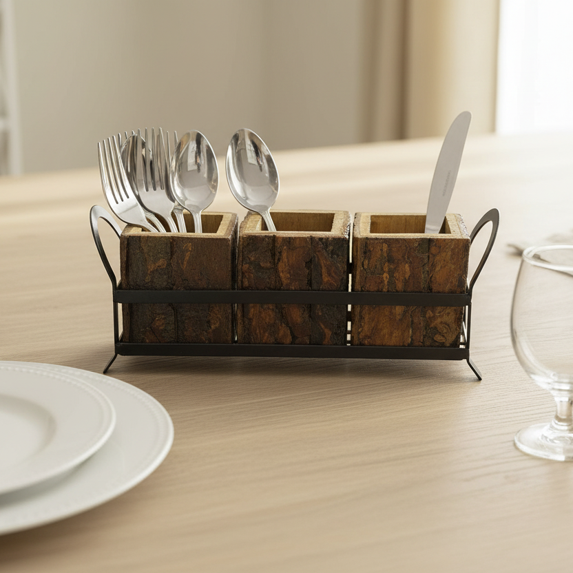 Cutlery Holder Dinning Table Accessories Kitchen Raw Finish From Tamrapatra - Tamrapatra