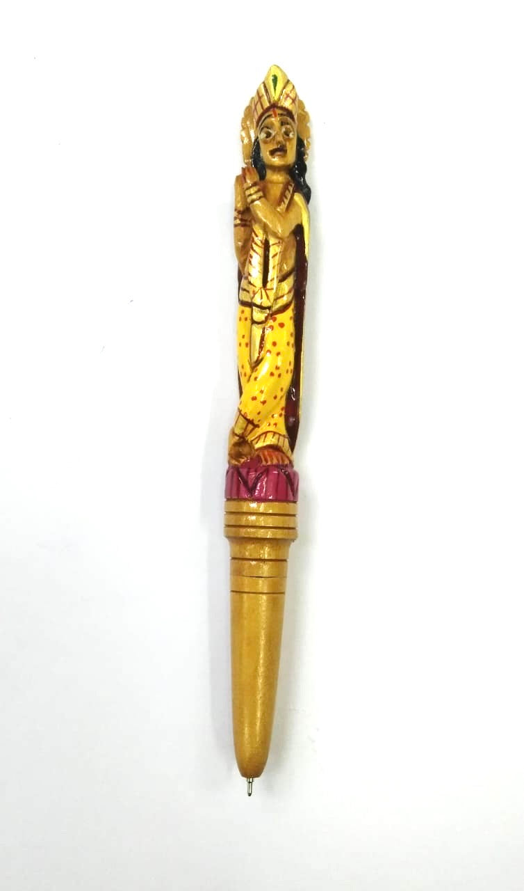 Royal Wooden Pen With Hand Painting Various Design Indian Artisans By Tamrapatra