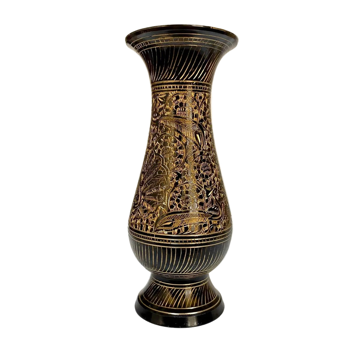 Brass Inlay Artwork On Flower Pots Extraordinary Collectible From Tamrapatra - Tamrapatra
