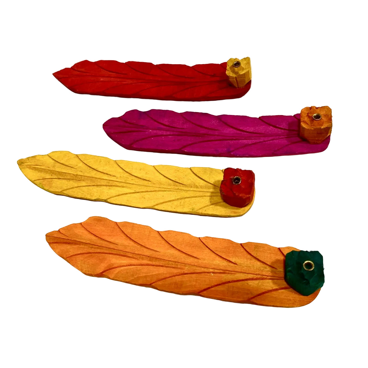 Incense Stick Holder In Banana Leaf Style Unique Handmade India By Tamrapatra