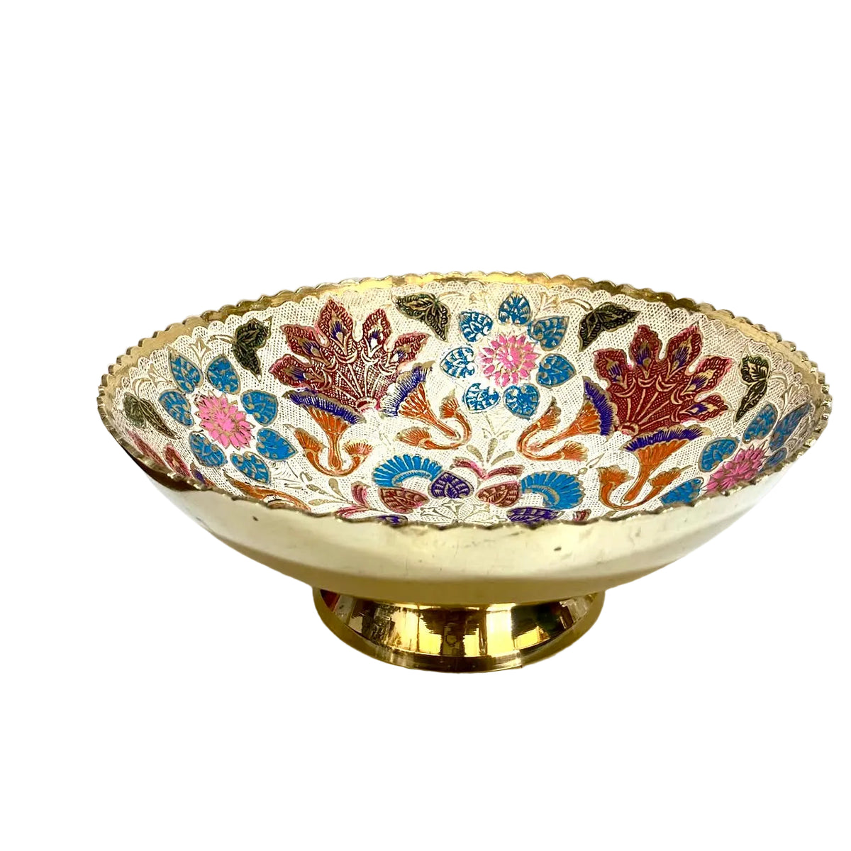 Shades Of White Brass Serving Bowls Inlay Work In Various Sizes By Tamrapatra