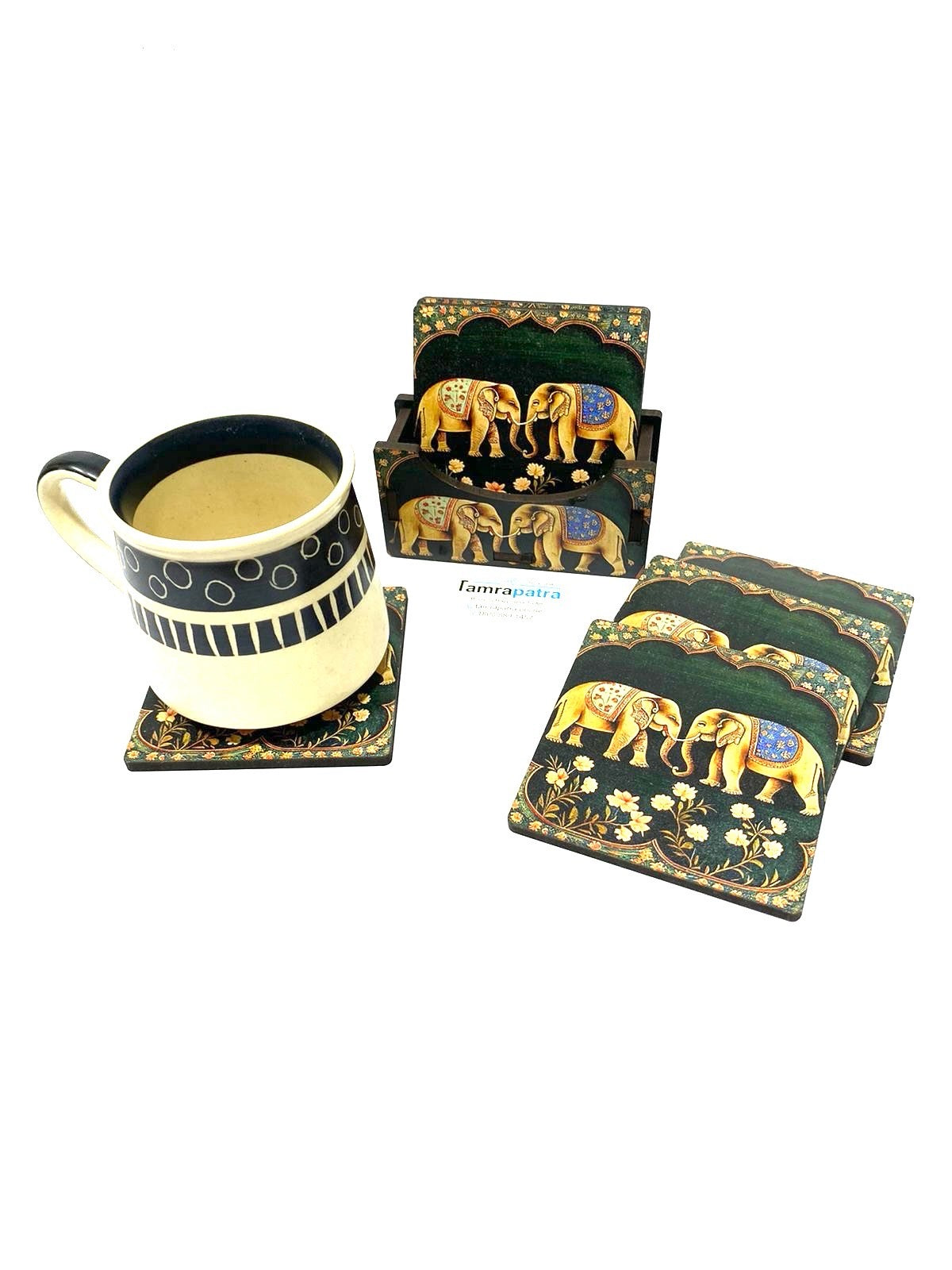 Tea Coasters In Various Indian Theme Kitchen Accessories Exclusively At Tamrapatra