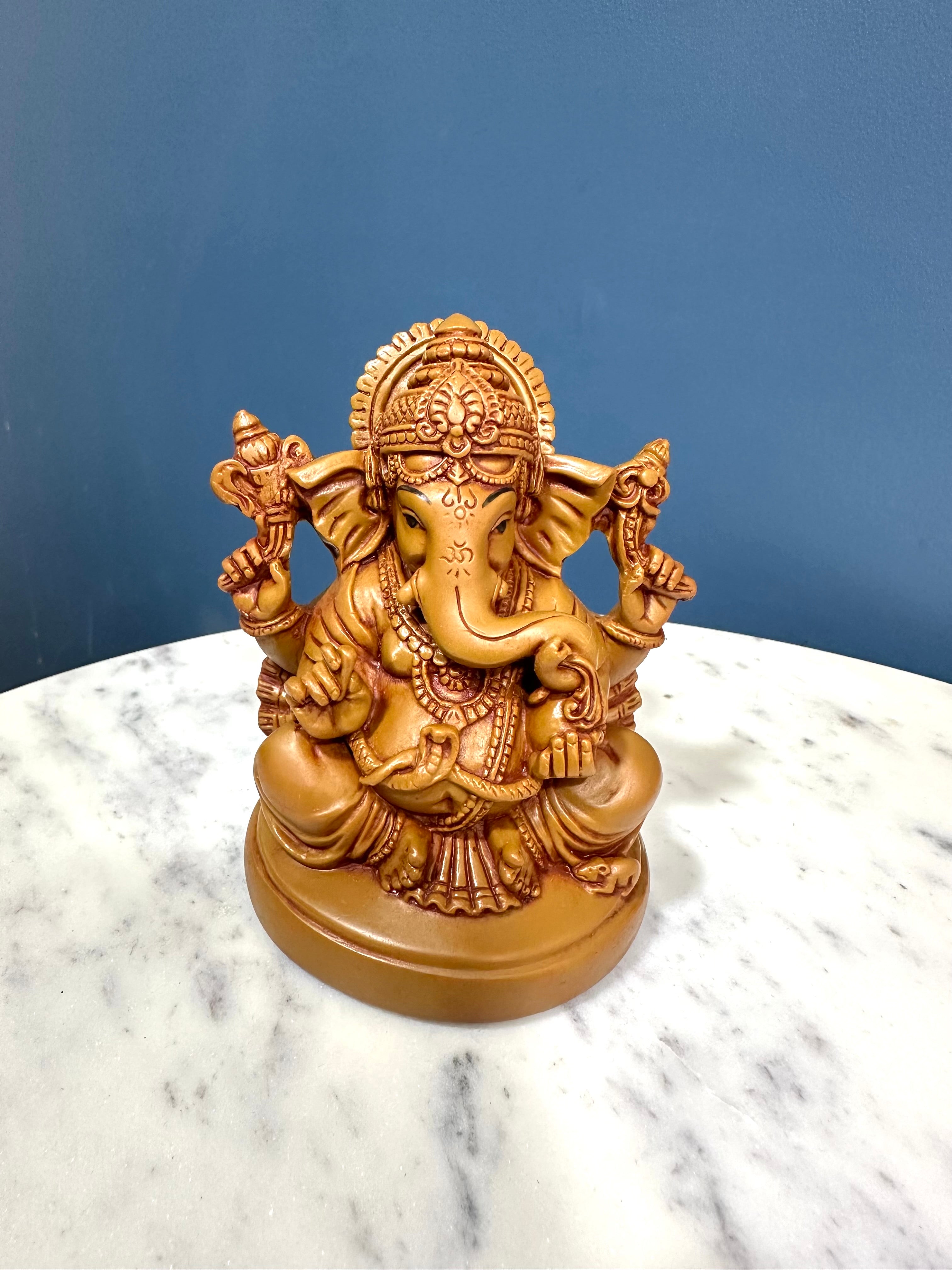 Ganesh Wooden Effect on Resin Handicrafts Spiritual Collection By Tamrapatra