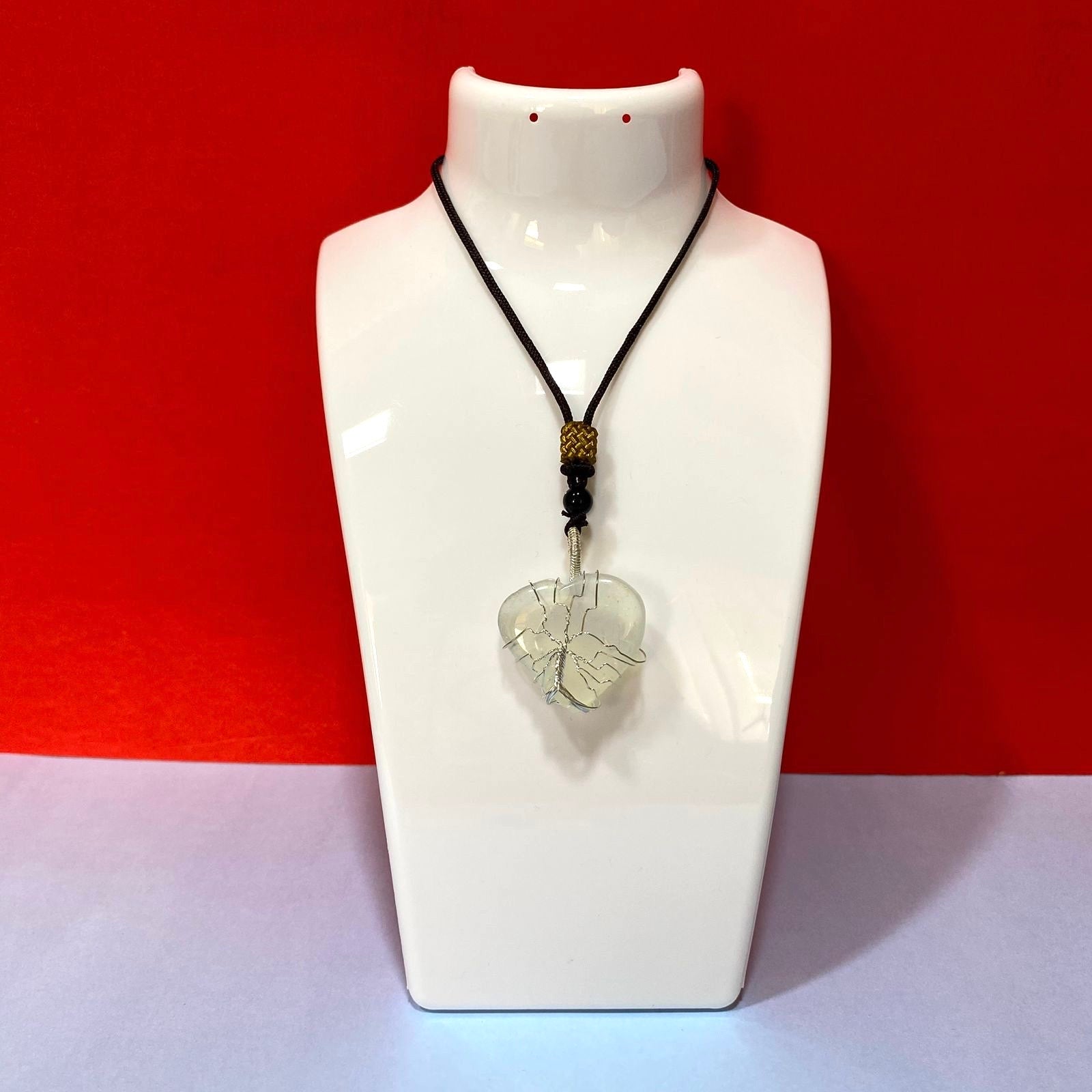 Necklace Designed With Heart Shaped Natural Stone Handpicked By Tamrapatra