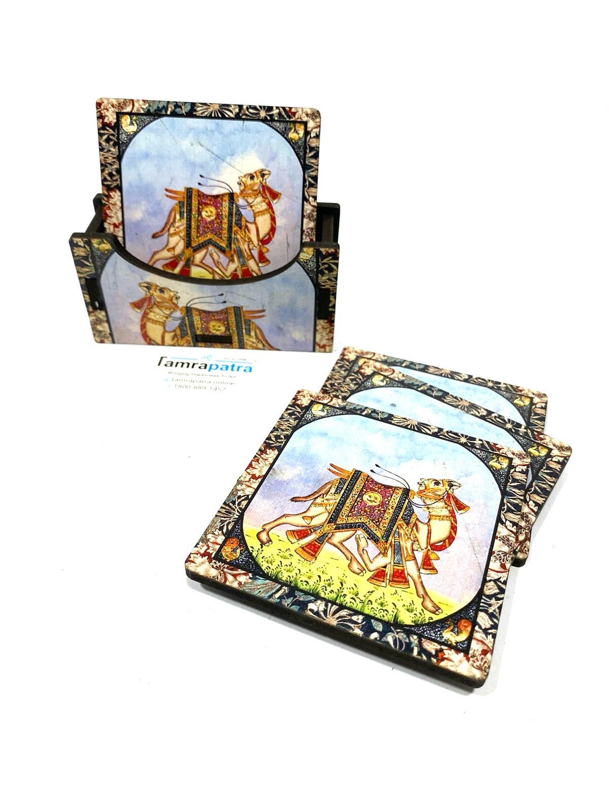 Tea Coasters In Various Indian Theme Kitchen Accessories Exclusively At Tamrapatra