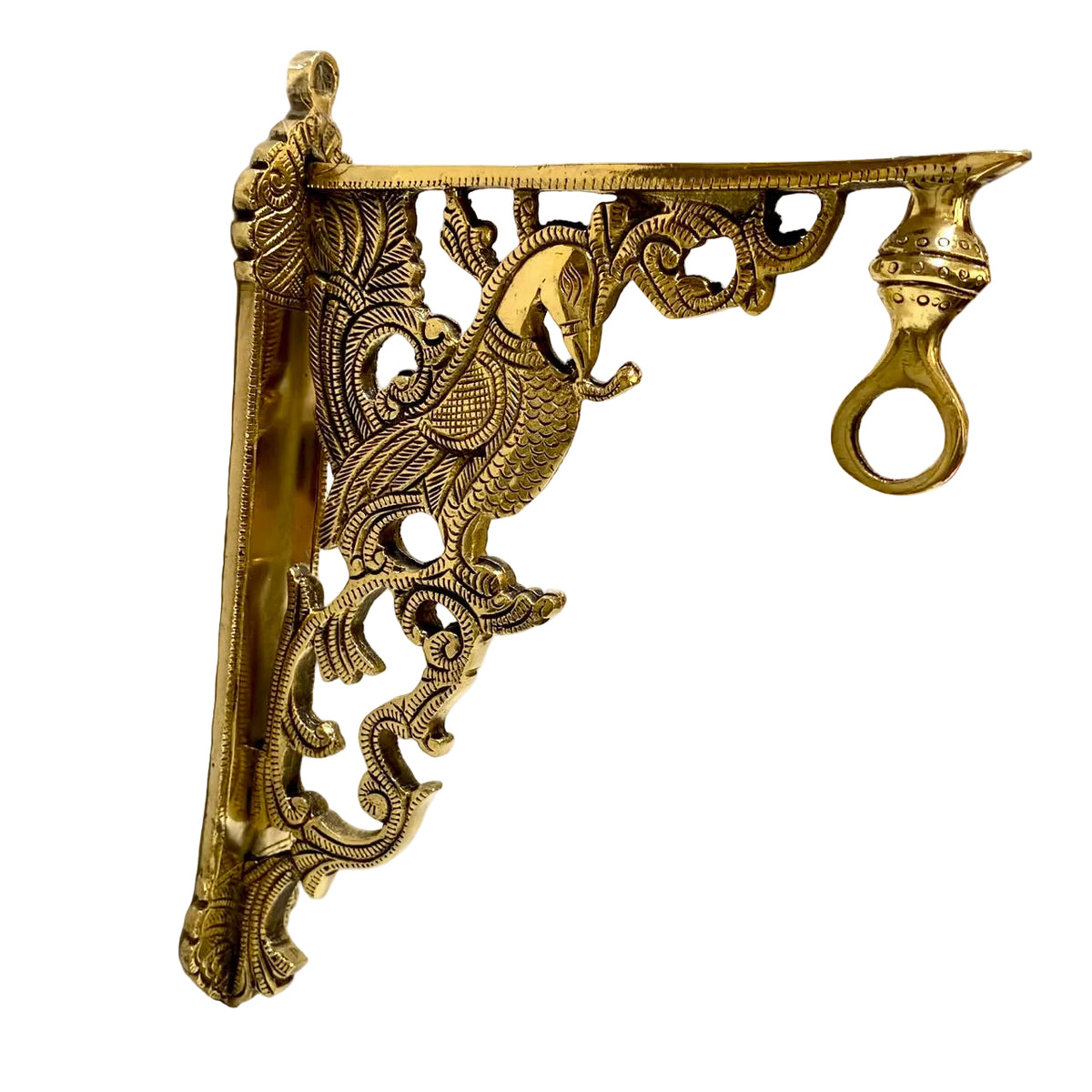 Handmade Wall Peacock Brass Hanger Door & Temple To Hang Bells By Tamrapatra - Tamrapatra