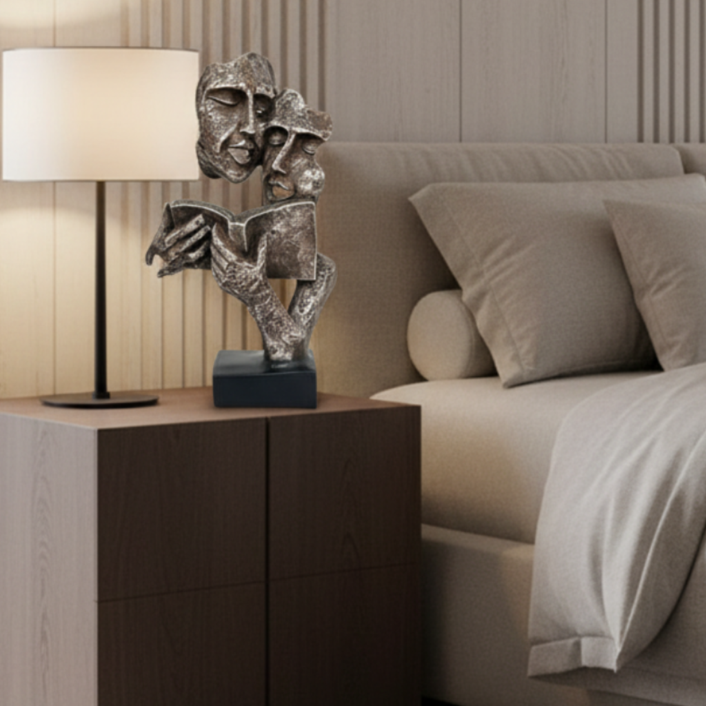 Couple Reading Book Lovers Theme Unique Artifacts Theme Statue By Tamrapatra - Tamrapatra