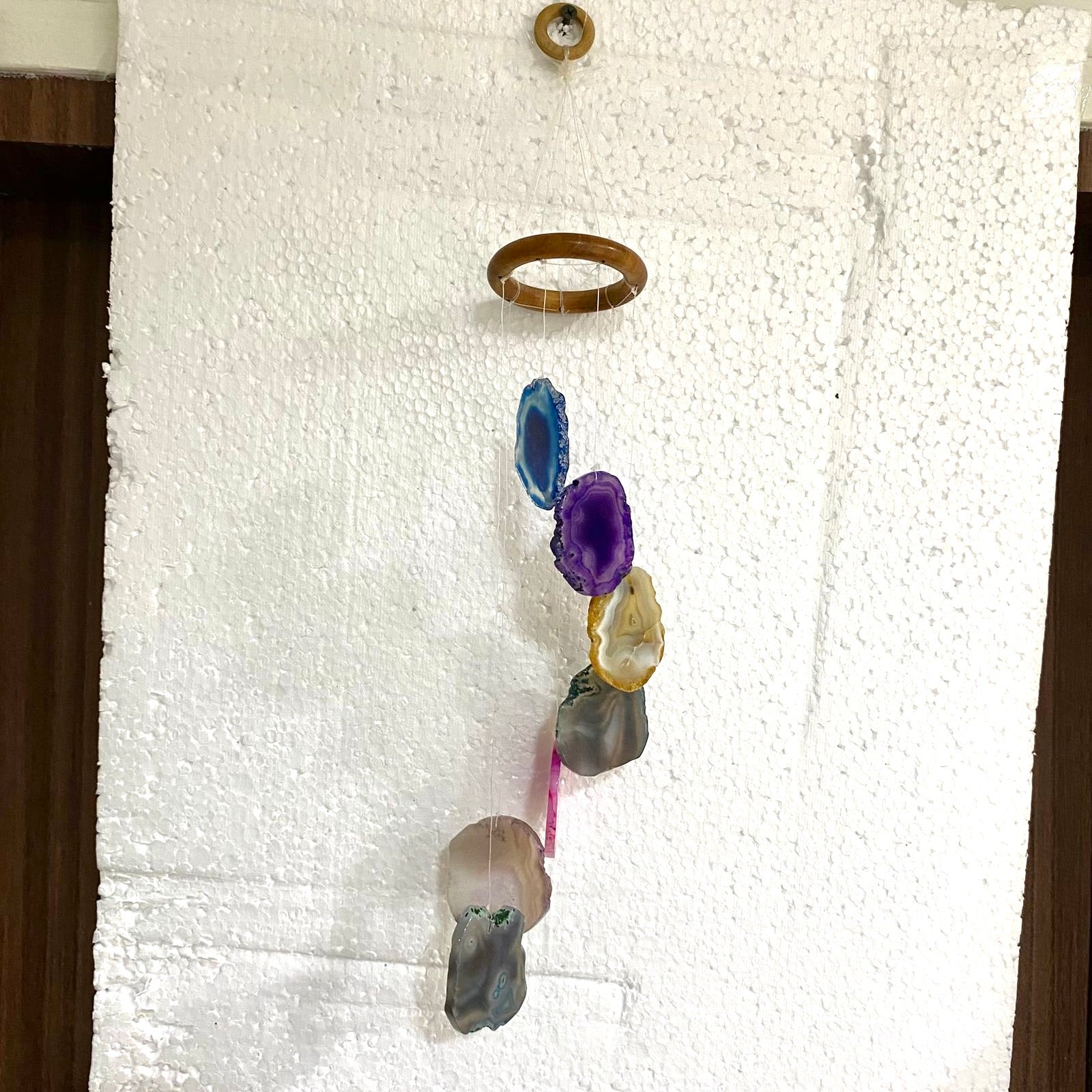 Agate Stone Spiral & Straight Hangings Multi Color Garden & Indoor By Tamrapatra