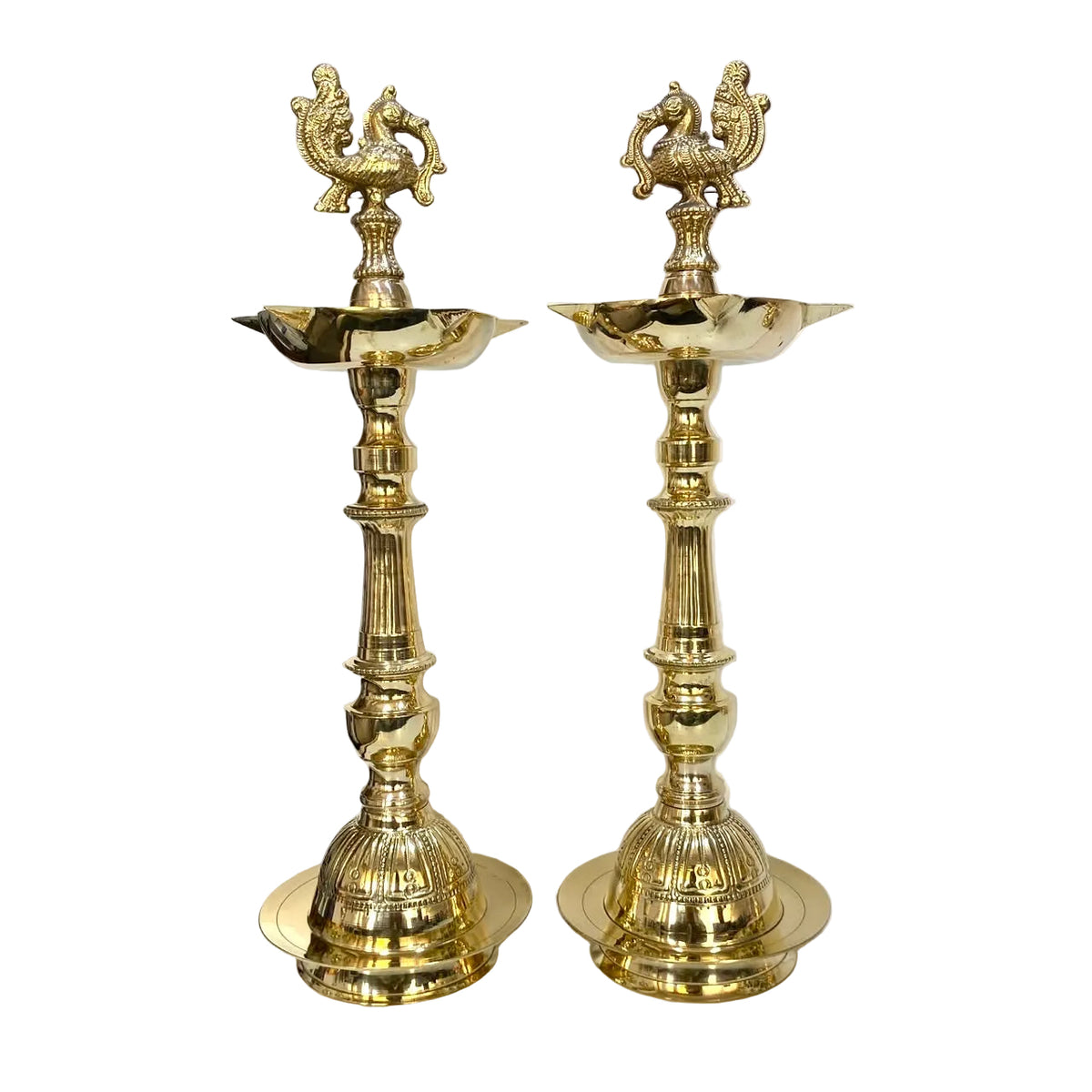 5 Wick Mukhi Diya Brass Handmade Spiritual Accessories Folding By Tamrapatra - Tamrapatra