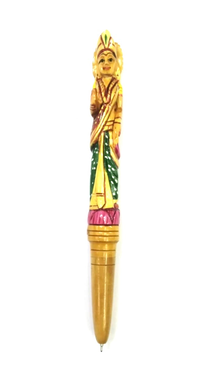 Royal Wooden Pen With Hand Painting Various Design Indian Artisans By Tamrapatra