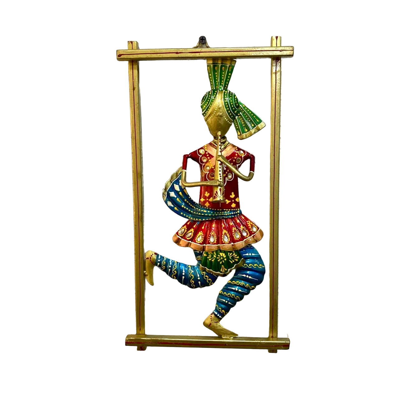 Musical Theme Wall Hanging Traditional Man Playing Instruments By Tamrapatra - Tamrapatra