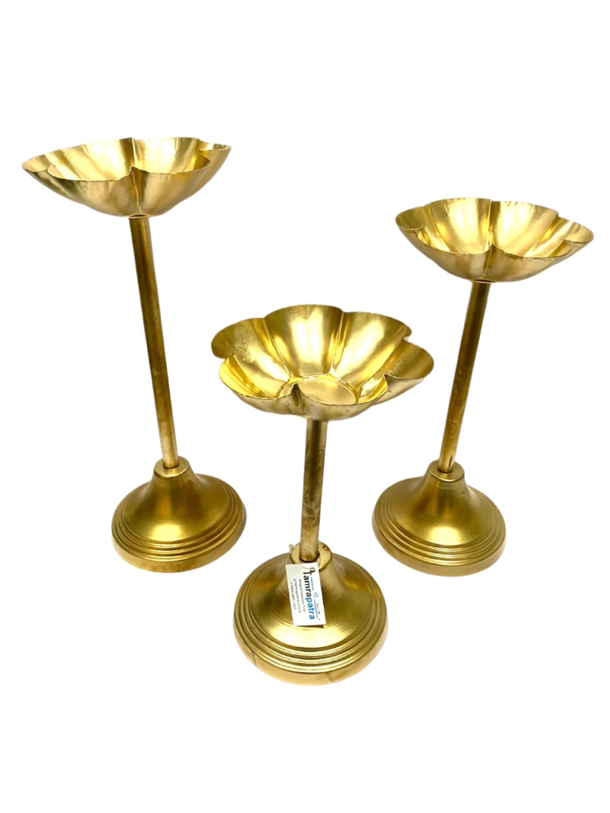 Gold Brilliant Tea Light Stand In Set Of 3 Various Models Exclusive By Tamrapatra