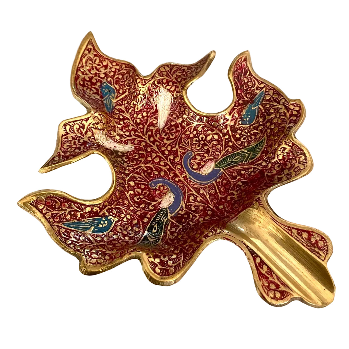 Serving Leaf Platter Brass Royal Design With Indian Craftsmanship Tamrapatra - Tamrapatra