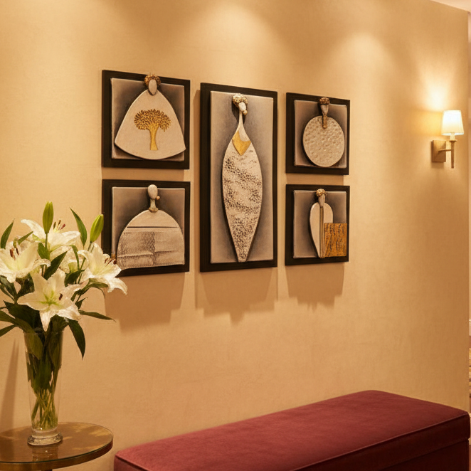 Human Sculptures Abstract Interior Designer Choice Handcrafted Set Of 4 Tamrapatra - Tamrapatra