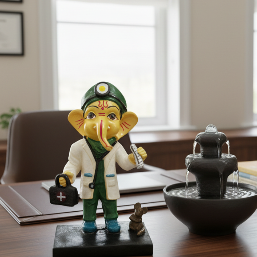 Spiritual Lord Ganesha With Rat Doctor Sweet Combination Artefact By Tamrapatra