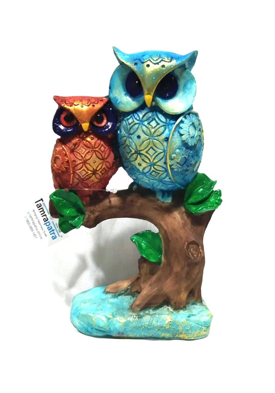 Lovely Owls Sitting On Stem Exclusive Designer Showpiece From Tamrapatra