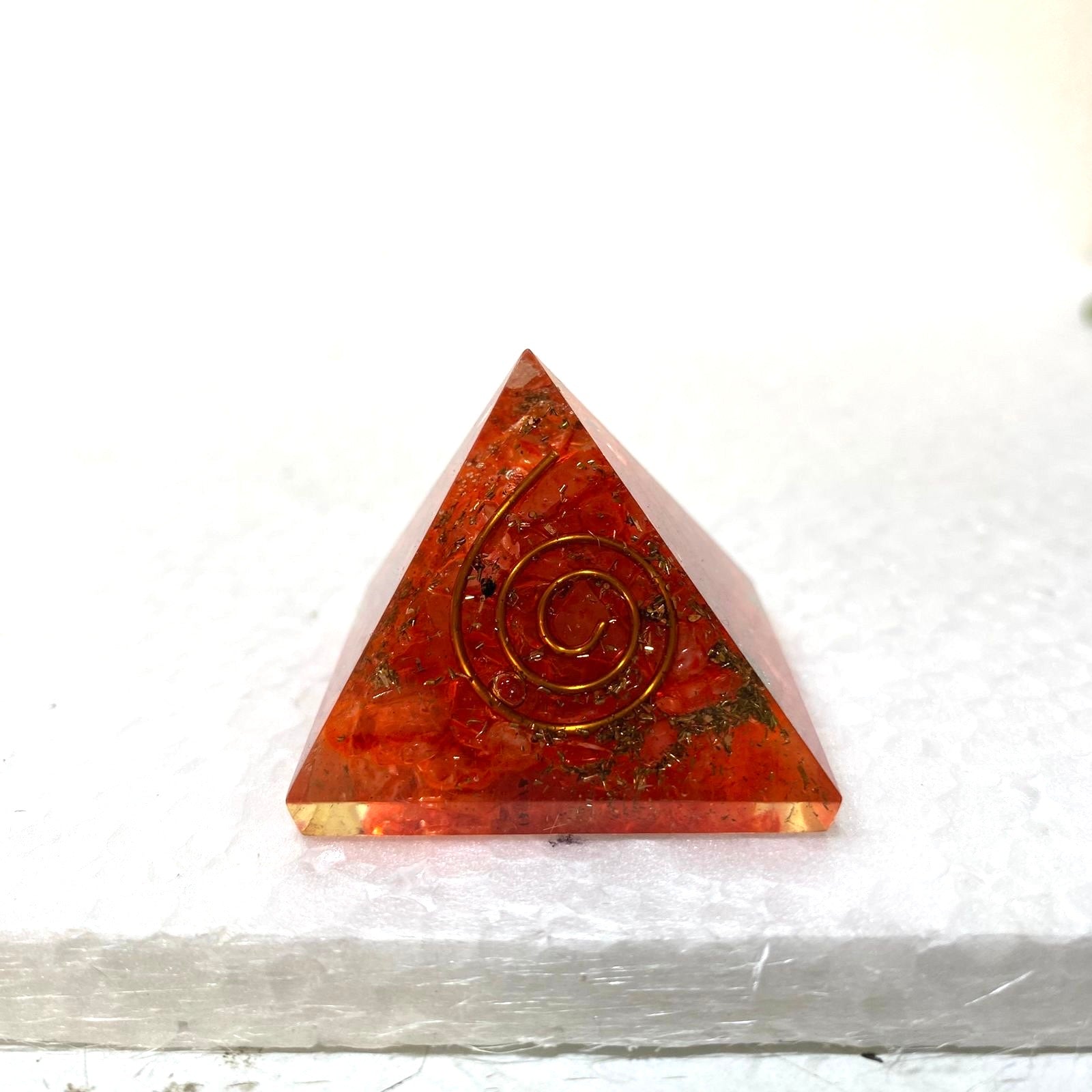 Small  Crystal Pyramid Vastu Spiritual Collection Office Desk Gifts Tamrapatra