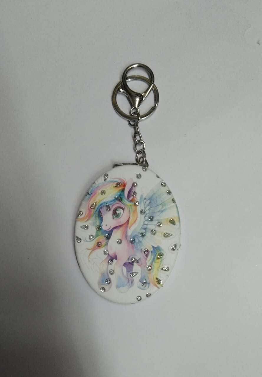 Fancy Mirror Keychains With Creative Designs Gifts Pocket Edition By Tamrapatra