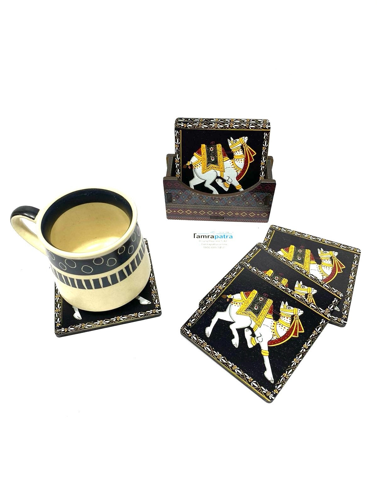 Tea Coasters In Various Indian Theme Kitchen Accessories Exclusively At Tamrapatra