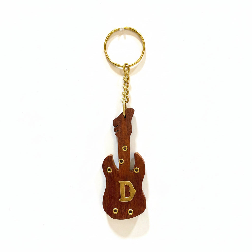 Flaunt Guitar Alphabet Stylish Keychain For Your Keys Wooden From Tamrapatra - Tamrapatra
