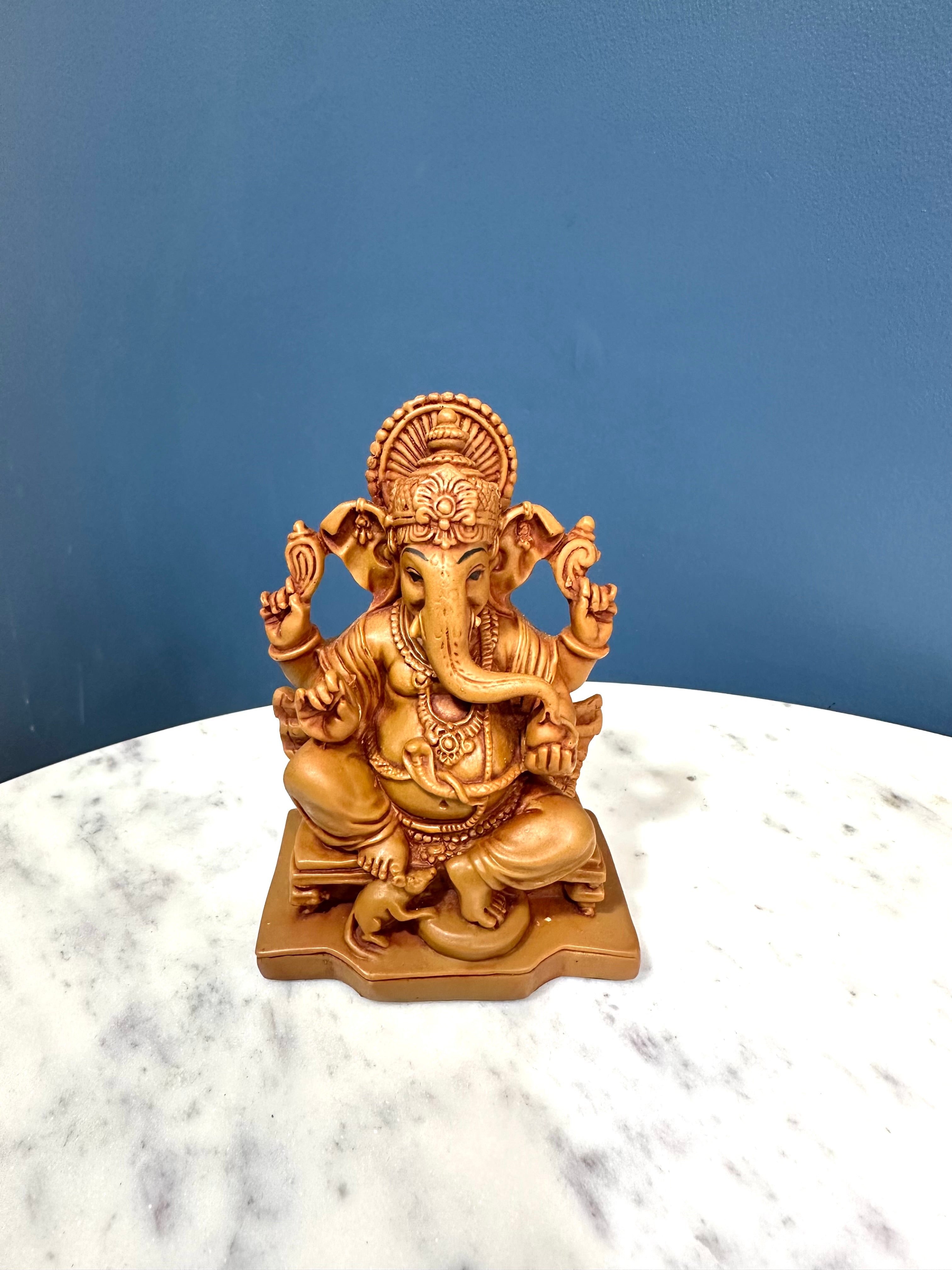 Ganesh Wooden Effect on Resin Handicrafts Spiritual Collection By Tamrapatra