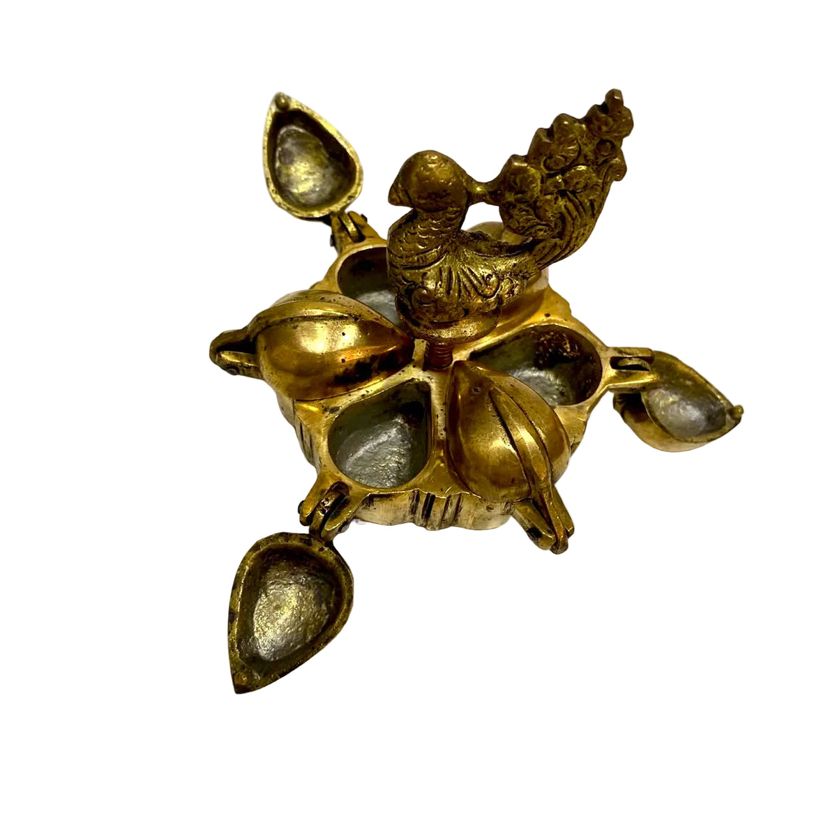 Peacock Brass Openable Utility Vermilion Sindoor Royal Box By Tamrapatra