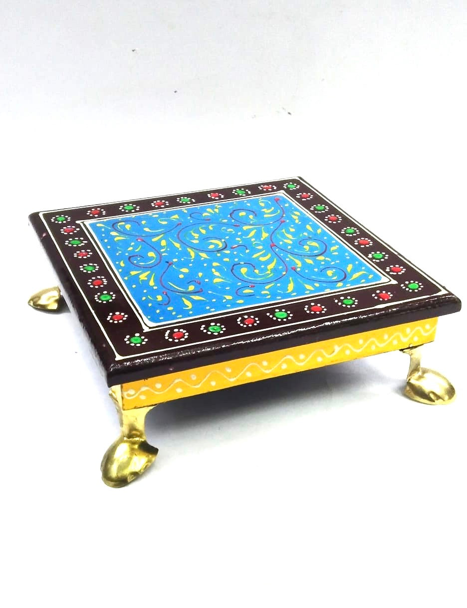 Wooden Hand Painted Bajoth Multicolor Handcrafted By Indian Artisans By Tamrapatra