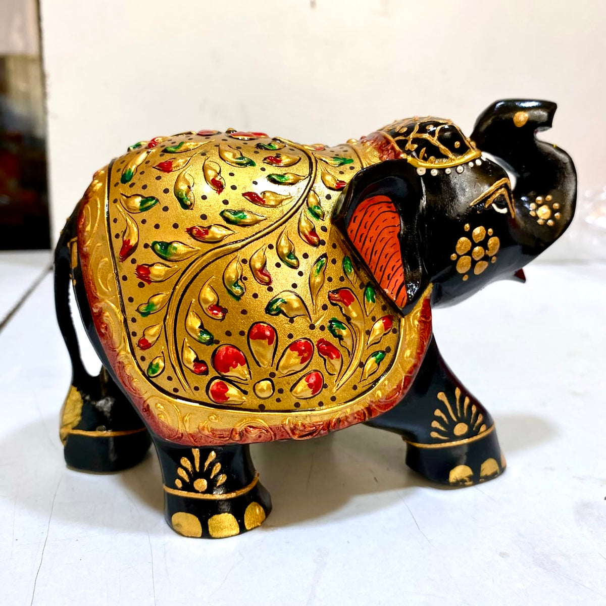 Mighty Elephants Pride Of India Wooden Animals With Emboss By Tamrapatra